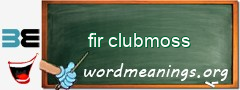 WordMeaning blackboard for fir clubmoss